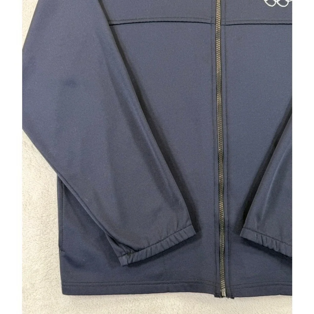 Vintage USA Olympic Committee Track Jacket Navy Blue Full Zip Mens L Made USA